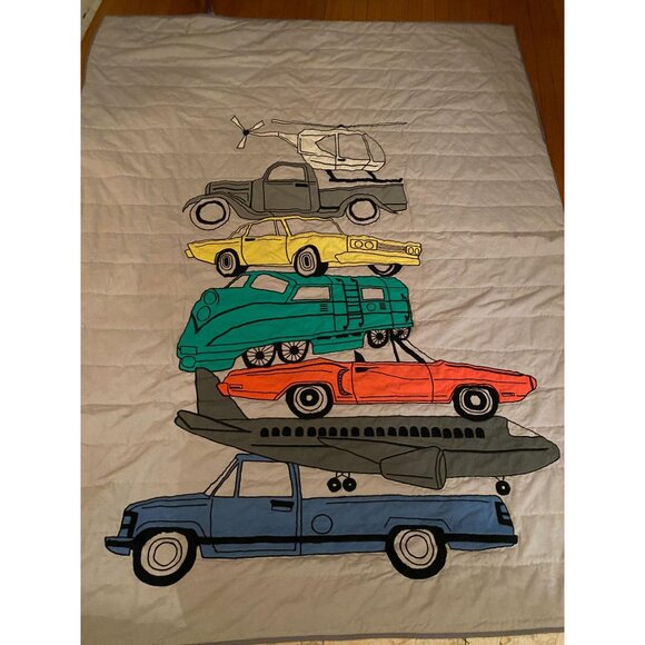 SALE!!!! The Land of the Nod Traffic Jam Quilt 66x86 Queen - Picture 2 of 5